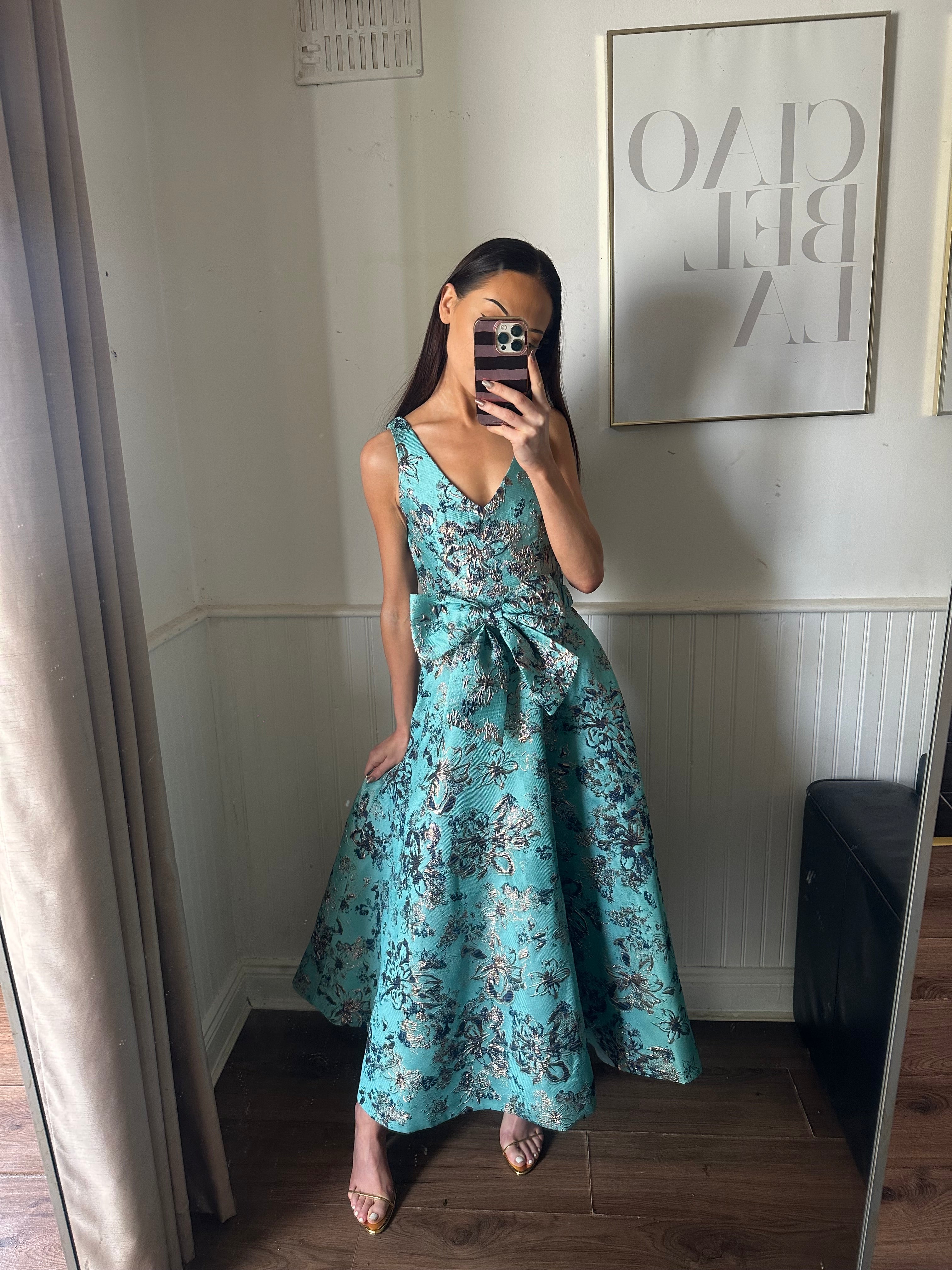 LULA DRESS TOURQUISE AND BLUE FLORAL