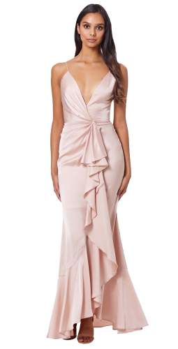 LILLY GOWN NUDE SATIN