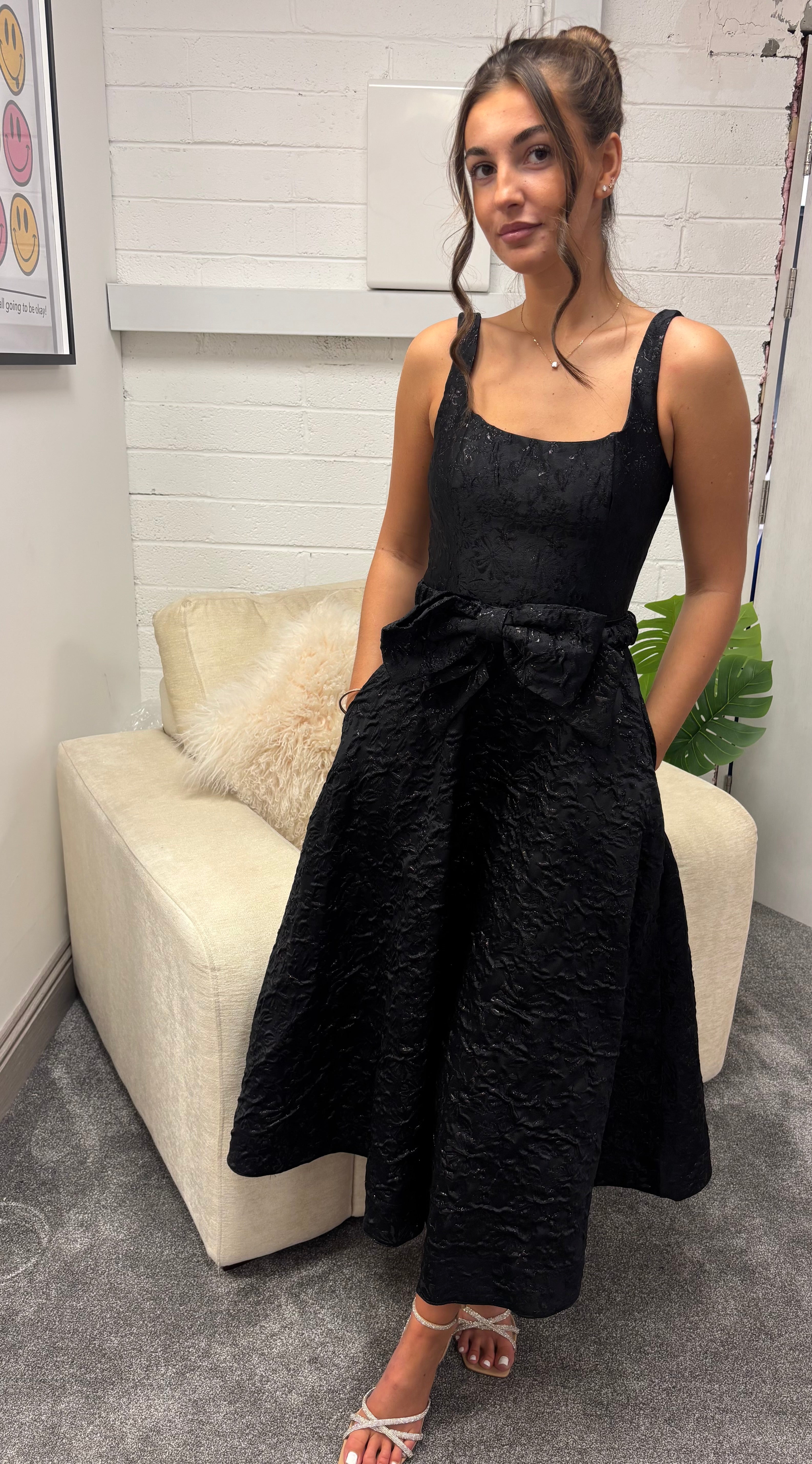 ARIA DRESS BLACK JACQUARD