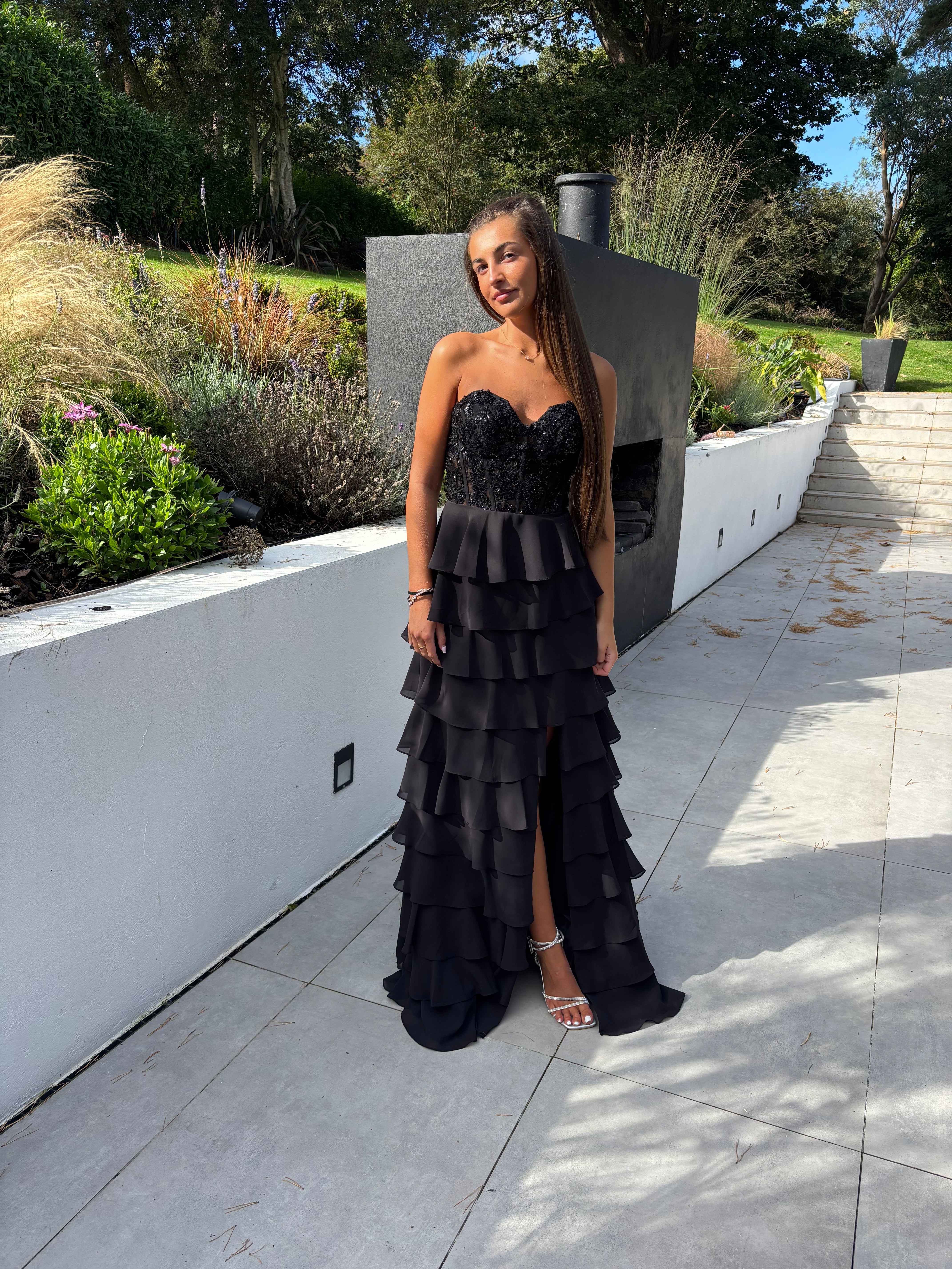 BLACK FRILL GOWN