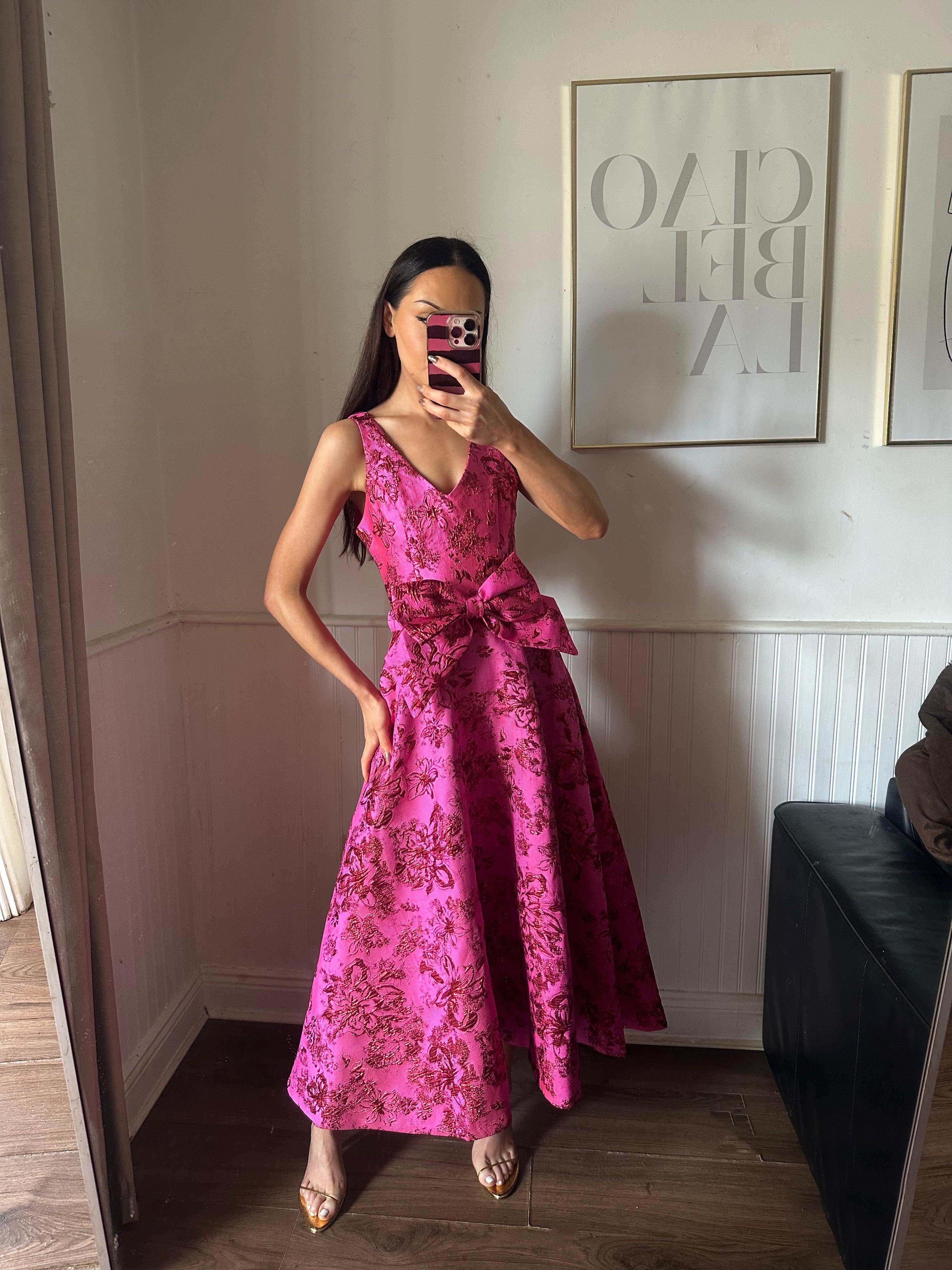 LULA DRESS PINK AND RED FLORAL