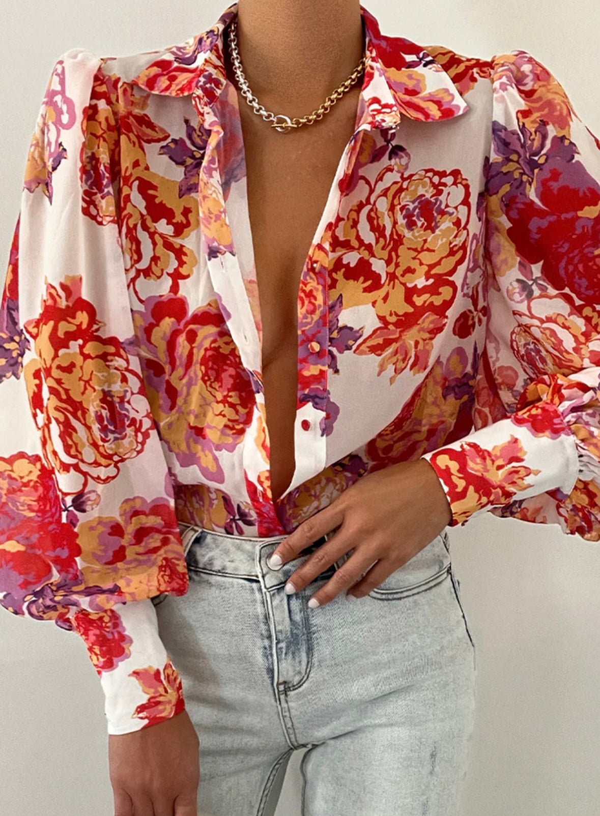 HARLOW SHIRT WHITE FLORAL