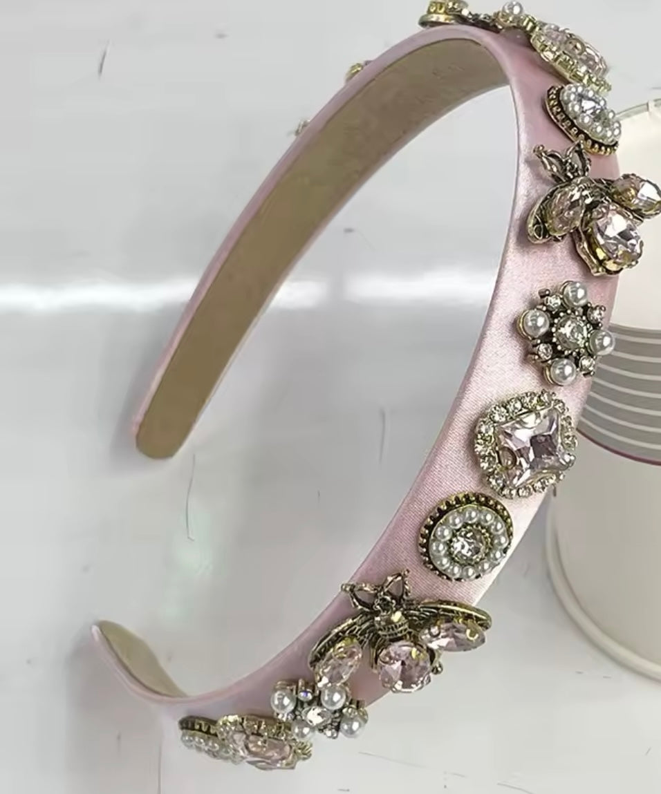 BLUSH PINK BEE HAIR BAND