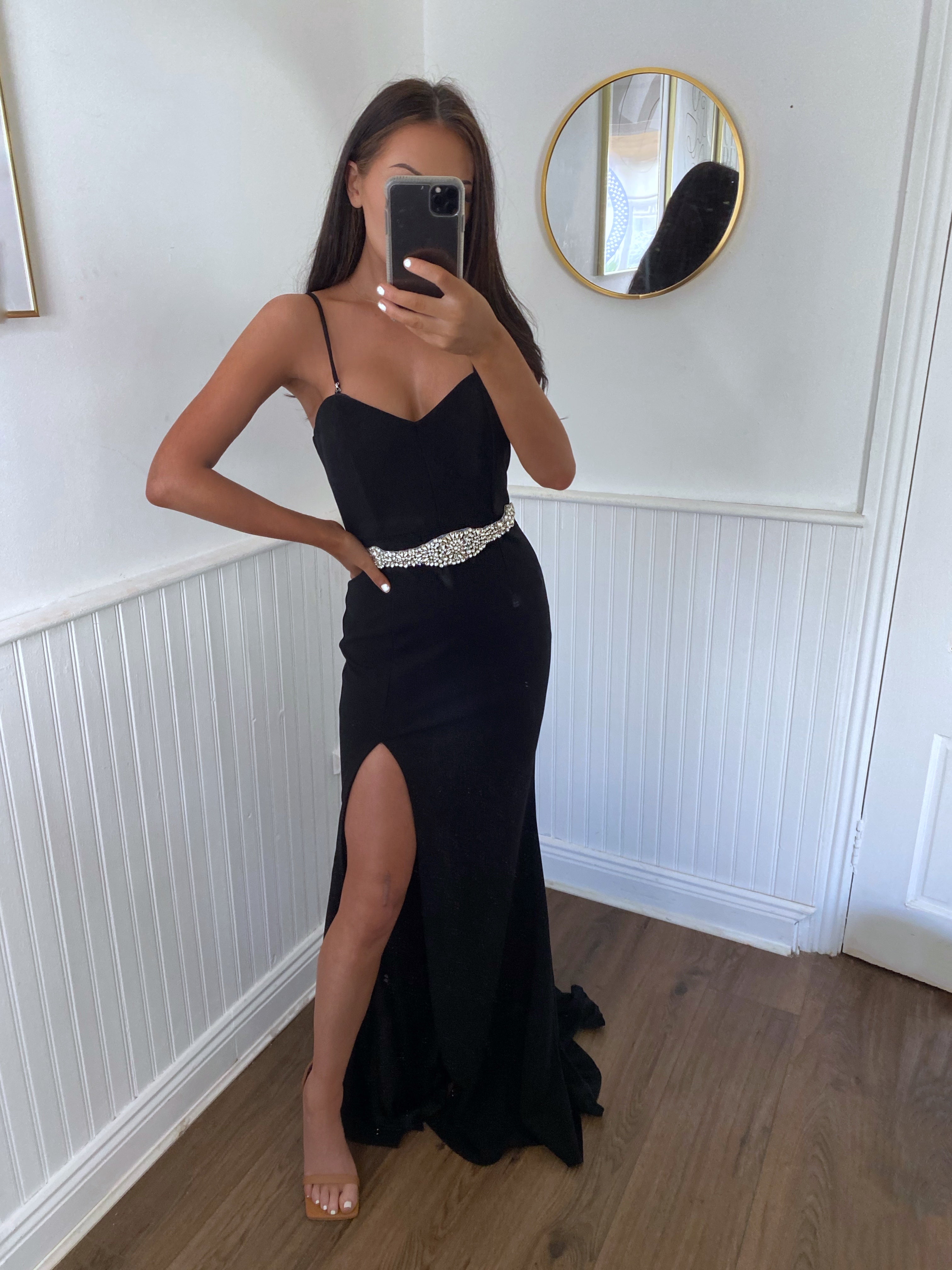 SWEETHEART FITTED GOWN BLACK